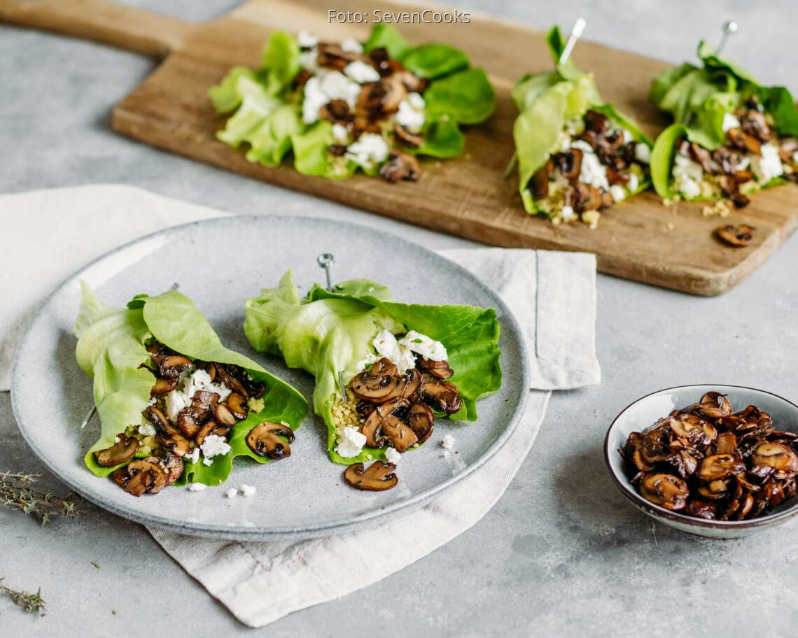Vegetarisches Rezept: Salatrollen mit Couscous und Feta 1