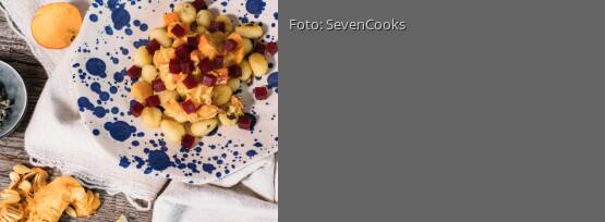 Rezeptbild für "Salbei-Gnocchi mit Kürbis-Gorgonzola-Sauce"