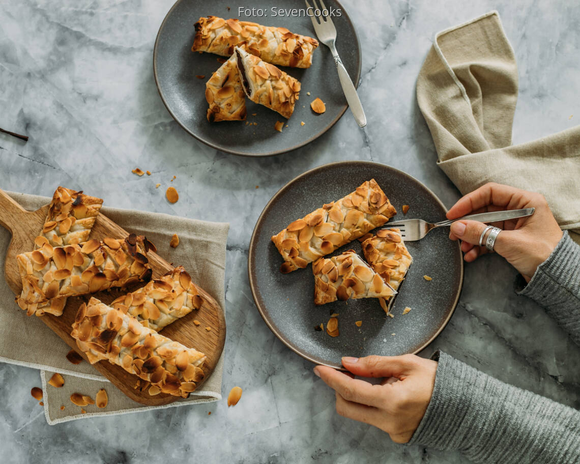 Vegetarisches Rezept: Salted Schoko-Blätterteig-Päckchen