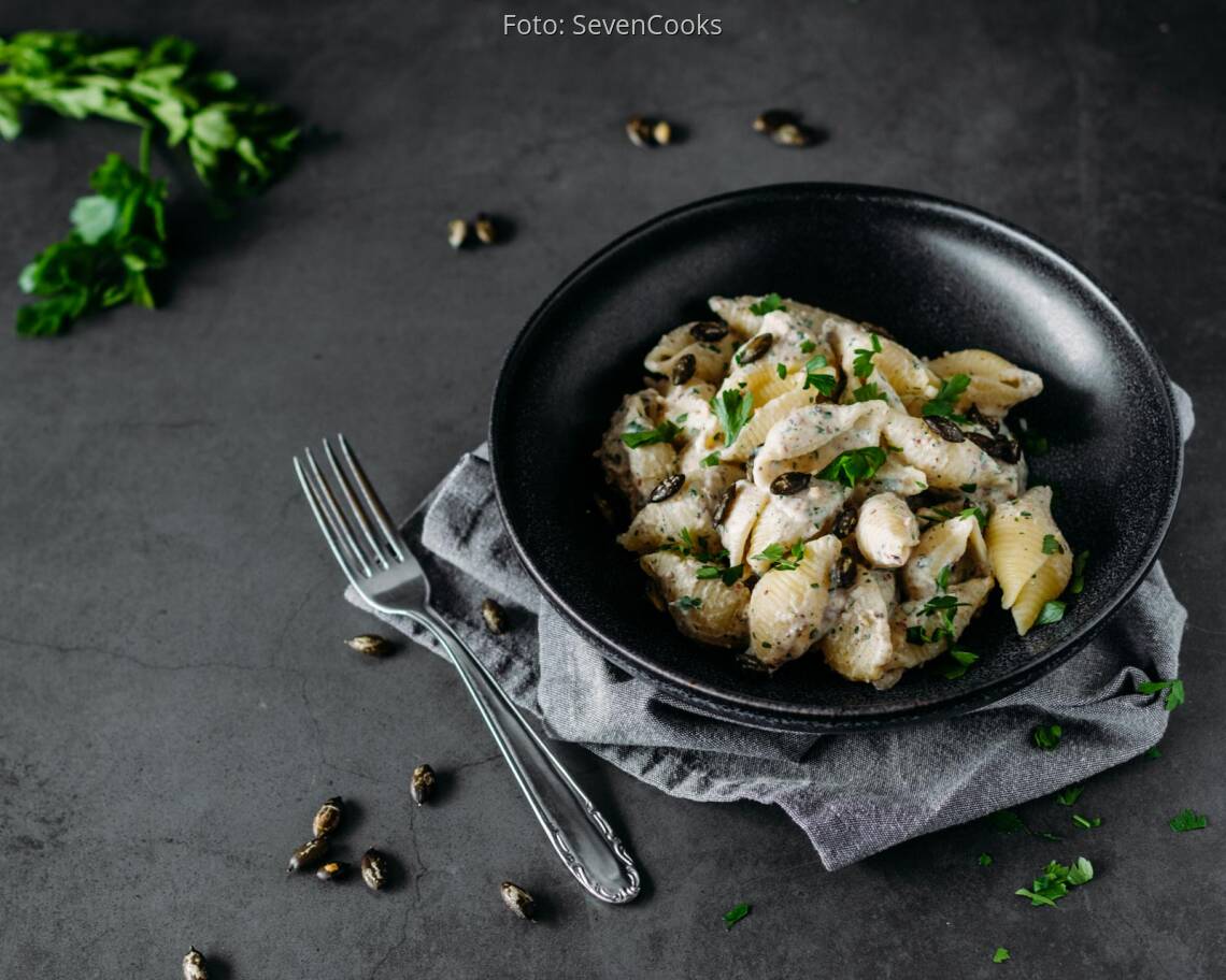 Vegetarisches Rezept: Schnelle Ricotta-Kürbiskern Pasta 2