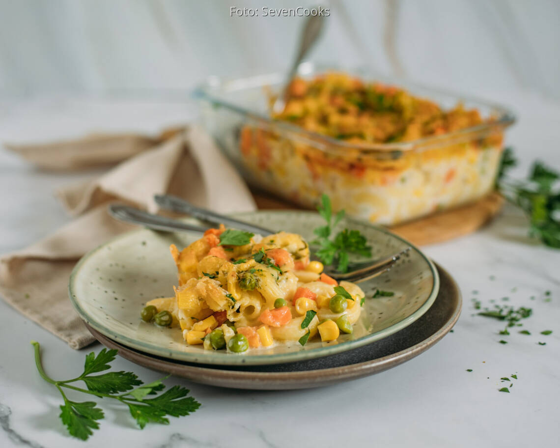Vegetarisches Rezept: Schneller Nudelauflauf 1