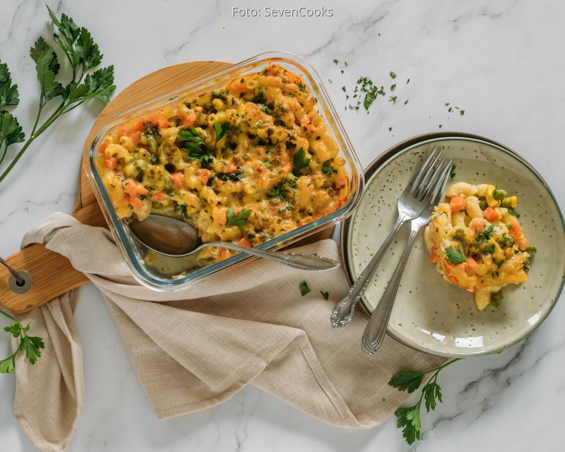 Vegetarisches Rezept: Schneller Nudelauflauf 2