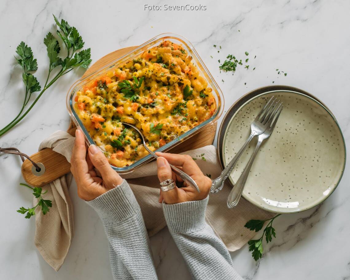 Vegetarisches Rezept: Schneller Nudelauflauf 3