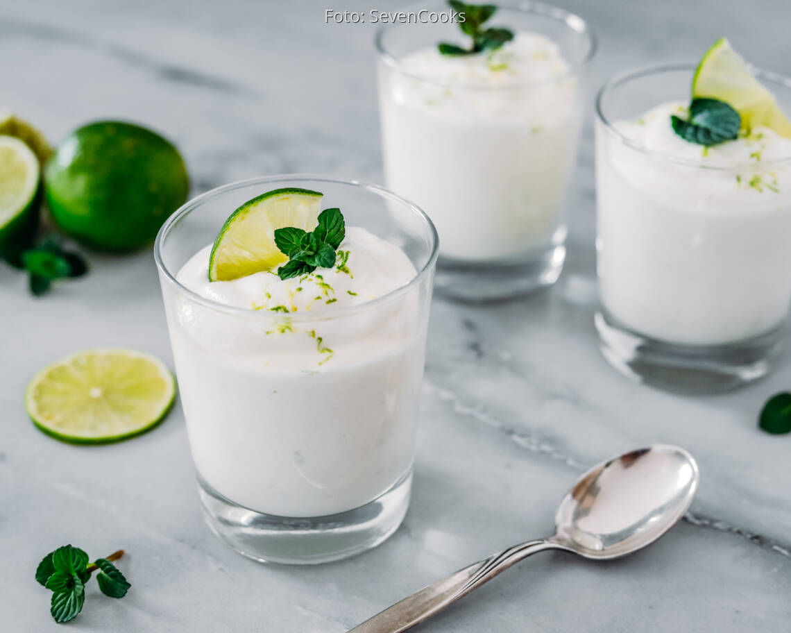 Vegetarisches Rezept: Schnelles Joghurt-Limetten-Dessert