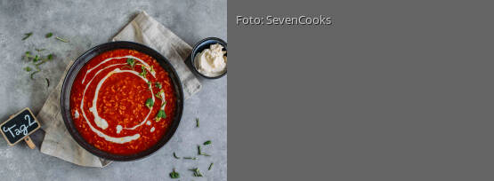 Rezeptbild für "Schnelles Meal-Prep 2: Reis-Tomatensuppe"