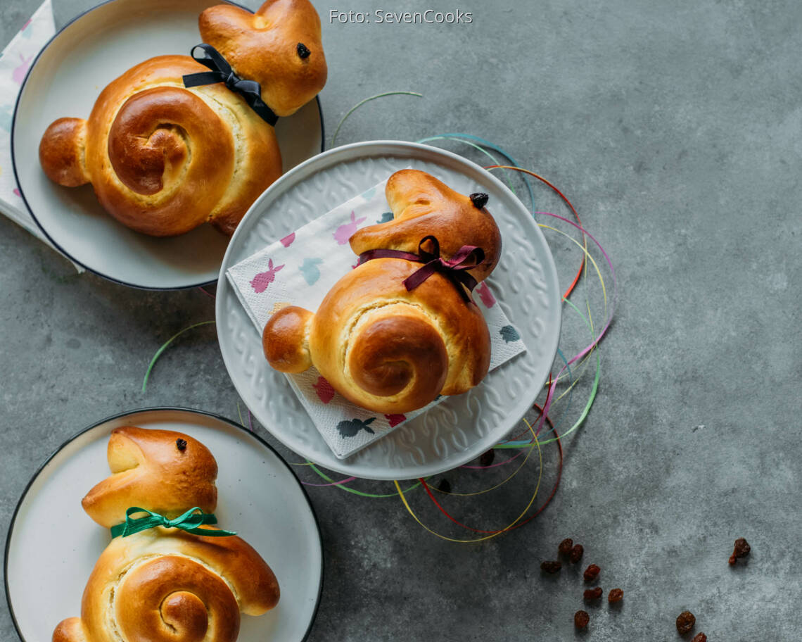 Vegetarisches Rezept: Süße Hefe-Osterhasen 1