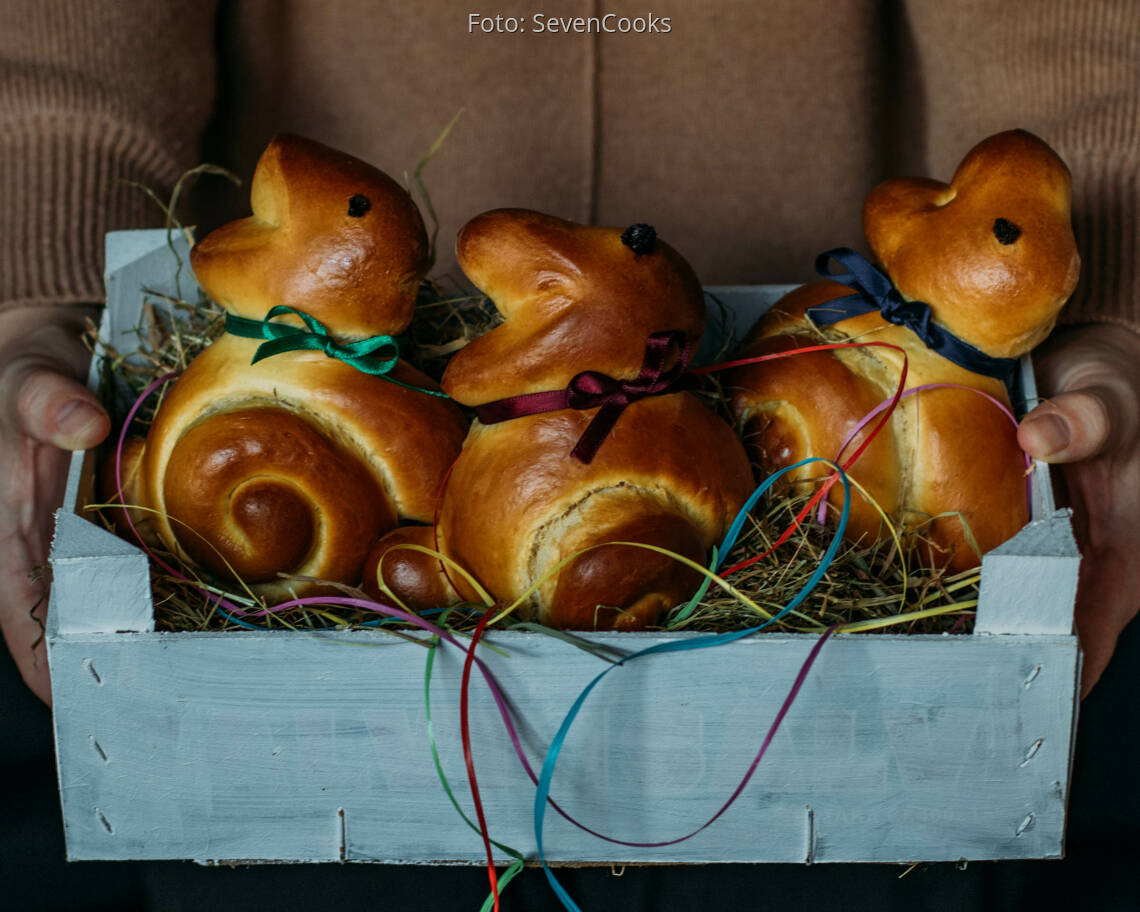 Vegetarisches Rezept: Süße Hefe-Osterhasen 2