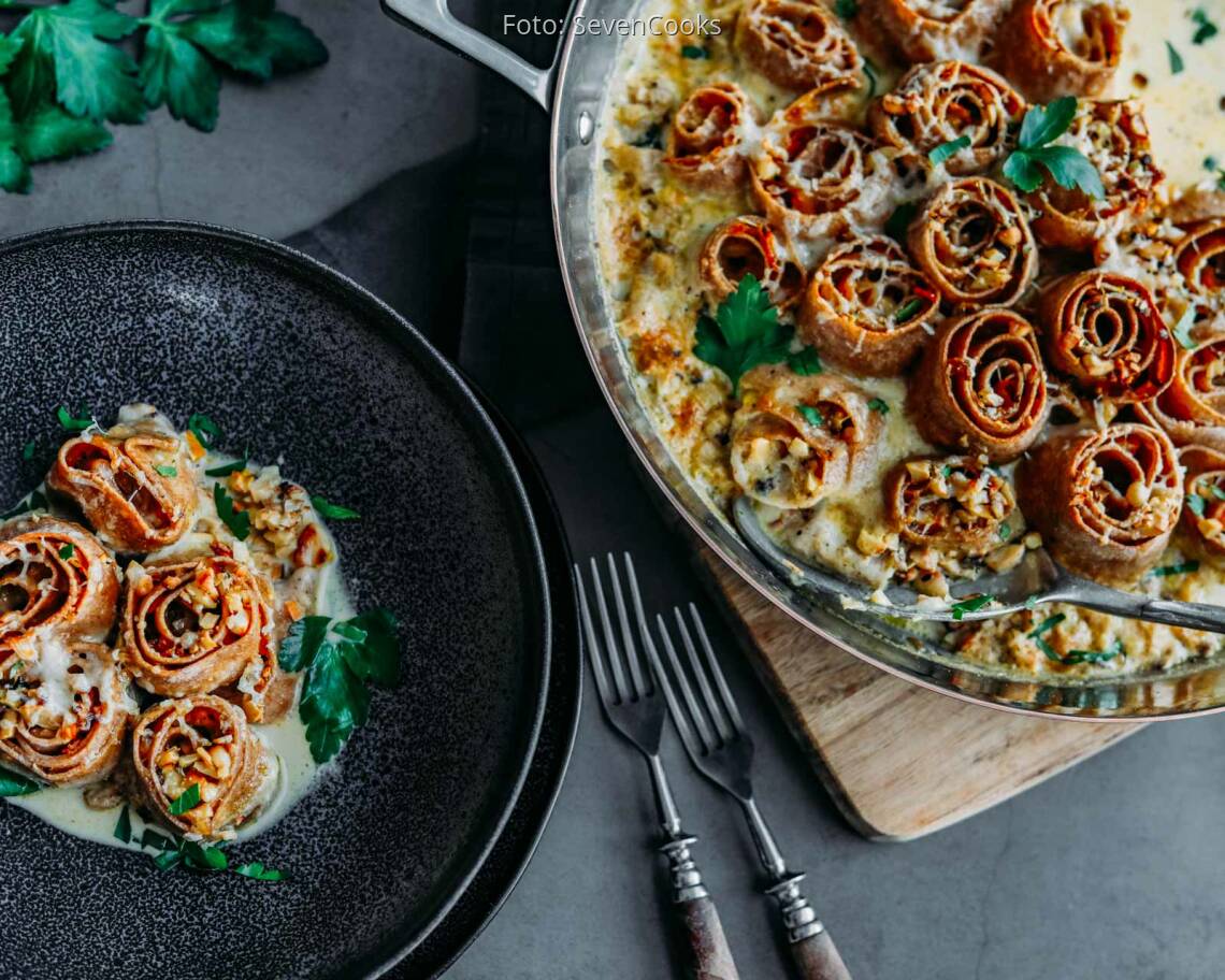 Vegetarisches Rezept: Selbstgemachte Nudelschnecken 1