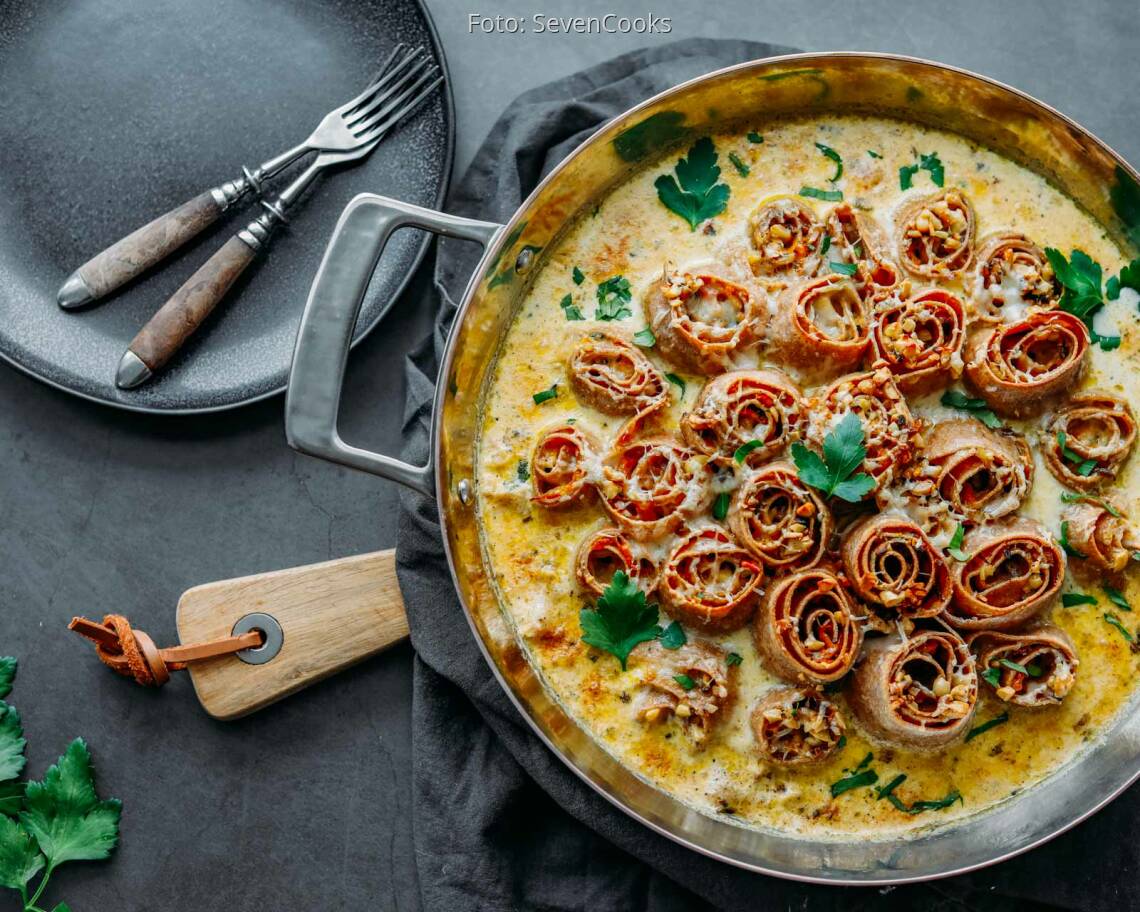 Vegetarisches Rezept: Selbstgemachte Nudelschnecken 2