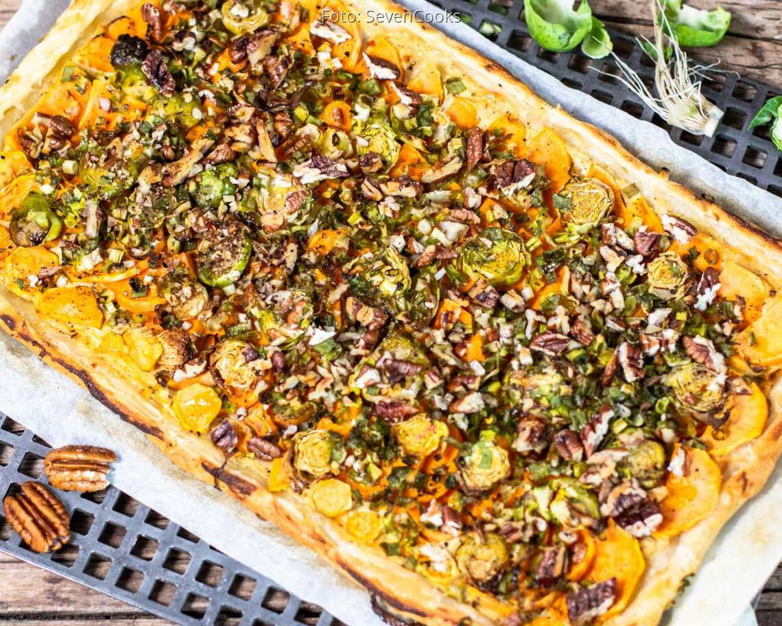 Vegetarisches Rezept: Süßkartoffel-Blätterteig-Tarte 1