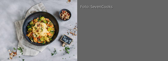 Rezeptbild für "Soft Meal-Prep 1: Buntes Lauch-Karotten-Gemüse mit Kartoffelpüree"