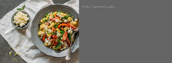 Rezeptbild für "Schnelle Gnocchi mit Erbsen"