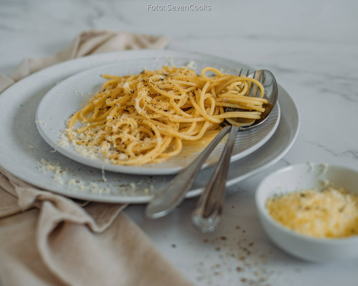 Vegetarisches Rezept: Spaghetti Cacio e Pepe 3