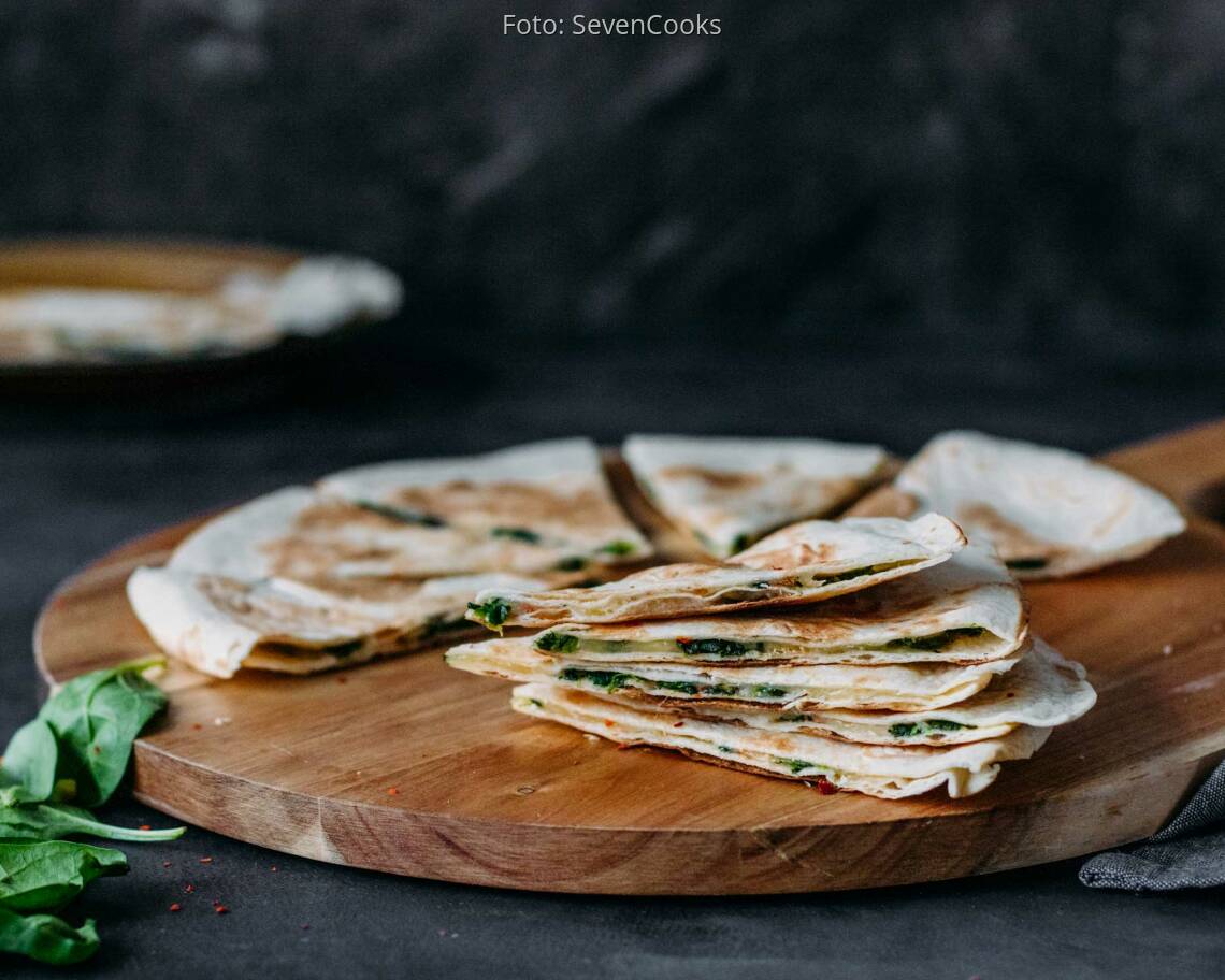 Vegetarisches Rezept: Spinat Quesadillas