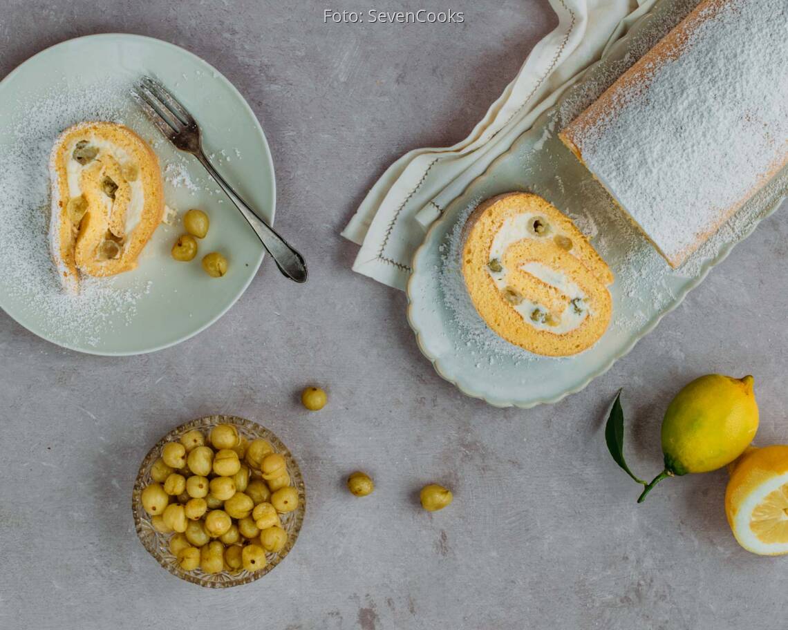 Vegetarisches Rezept: Stachelbeer-Biskuitrolle 2