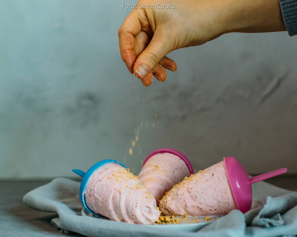 Vegetarisches Rezept: Strawberry-Cheescake-Eis 3