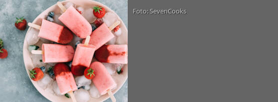 Rezeptbild für "Strawberry-Cheesecake-Eis am Stiel"