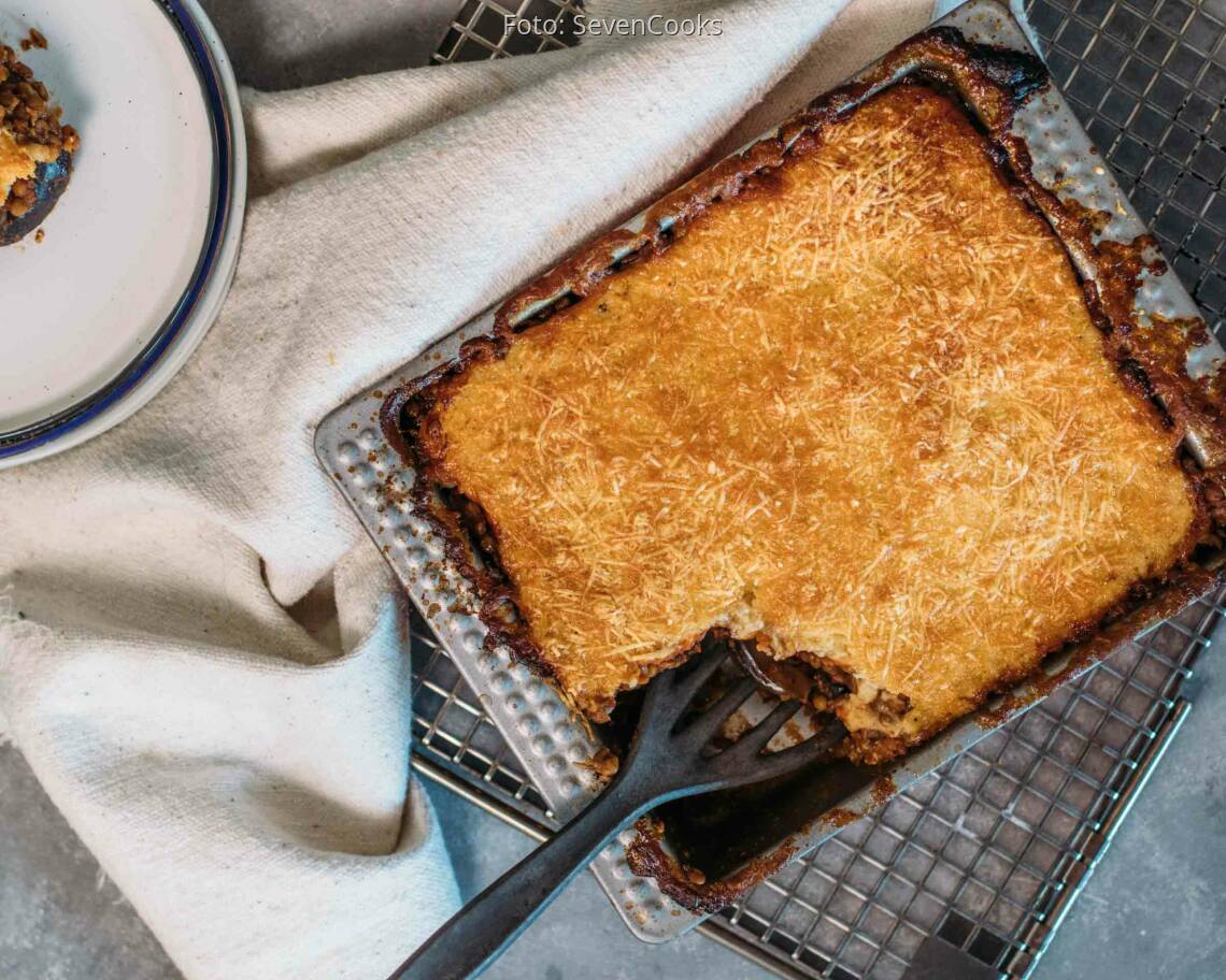Vegetarisches Rezept: vegetarisches Linsen Auberginen Moussaka_2