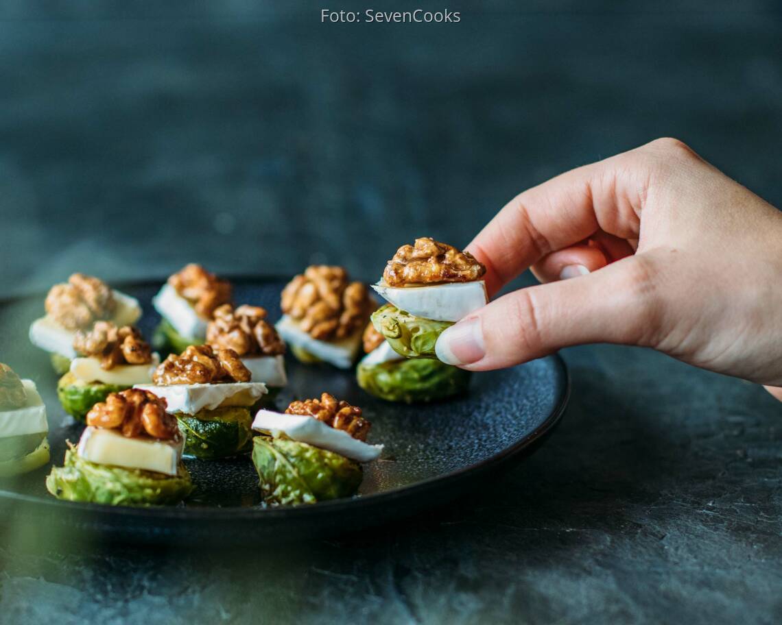 Vegetarisches Rezept: Walnuss Rosenkohl Fingerfood