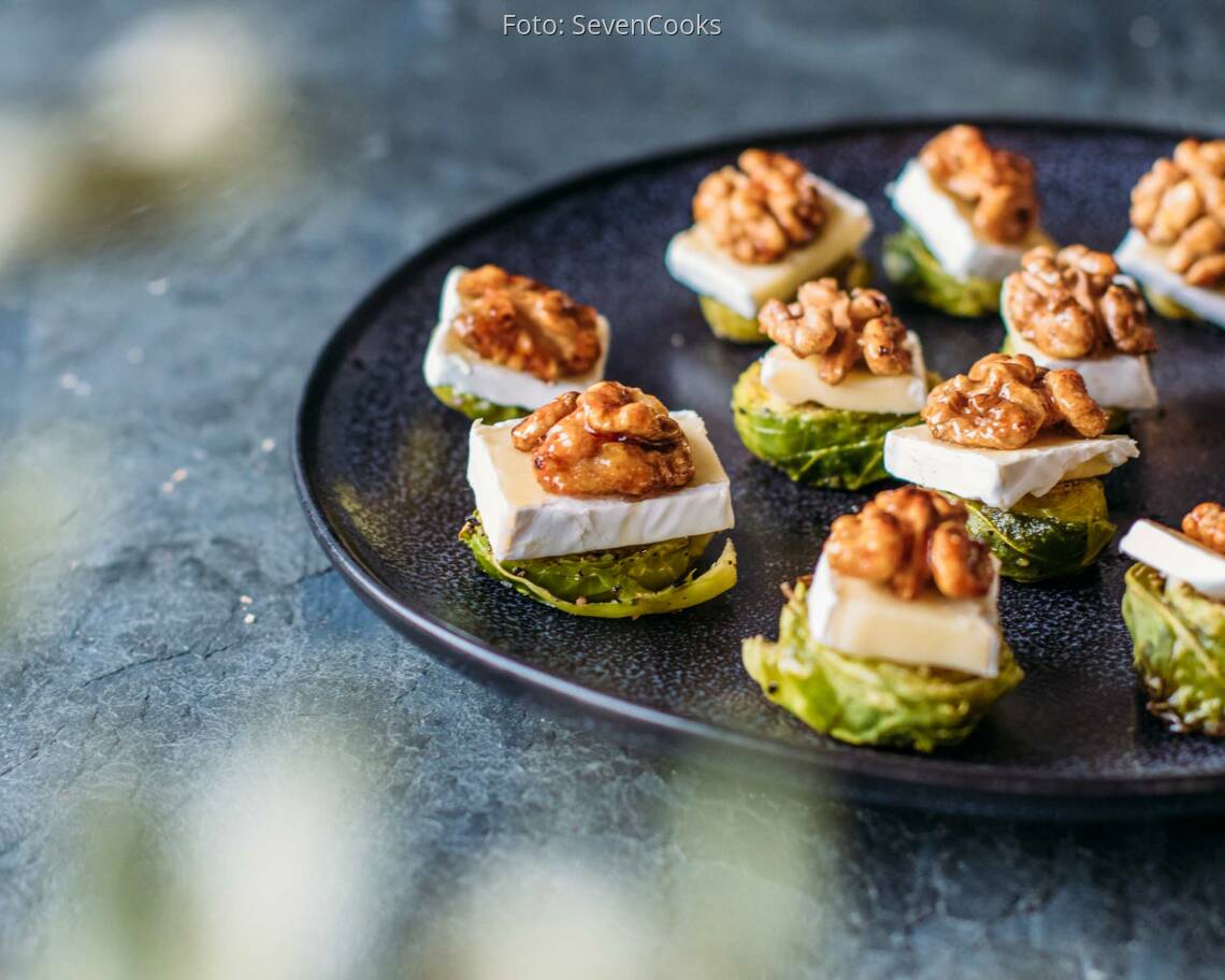 Vegetarisches Rezept: Walnuss Rosenkohl Fingerfood