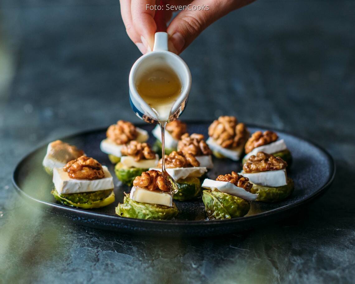 Vegetarisches Rezept: Walnuss Rosenkohl Fingerfood