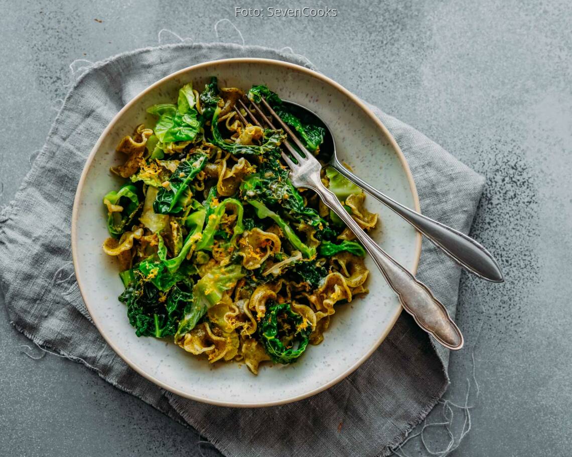 Vegetarisches Rezept: Wirsing Gorgonzola Pasta 1