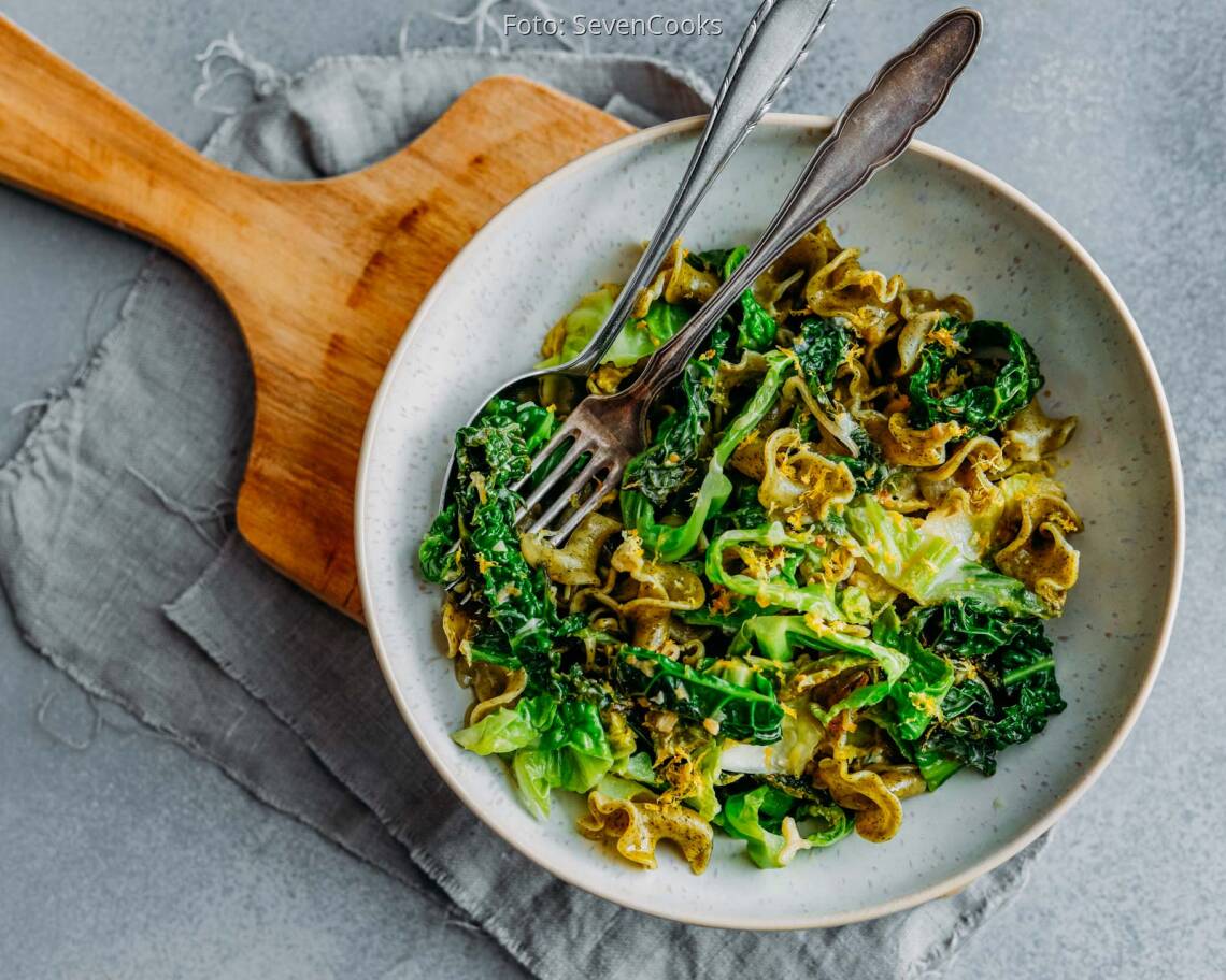 Vegetarisches Rezept: Wirsing Gorgonzola Pasta 2