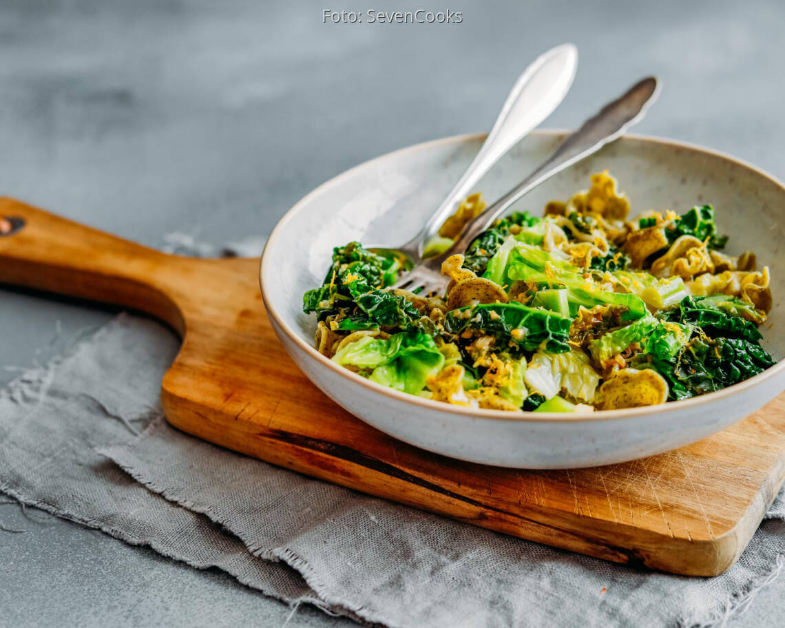 Vegetarisches Rezept: Wirsing Gorgonzola Pasta 3