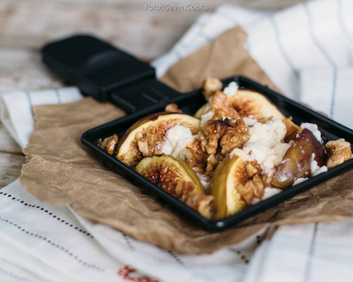 Vegetarisches Rezept: Ziegenkäse-Feigen-Raclette