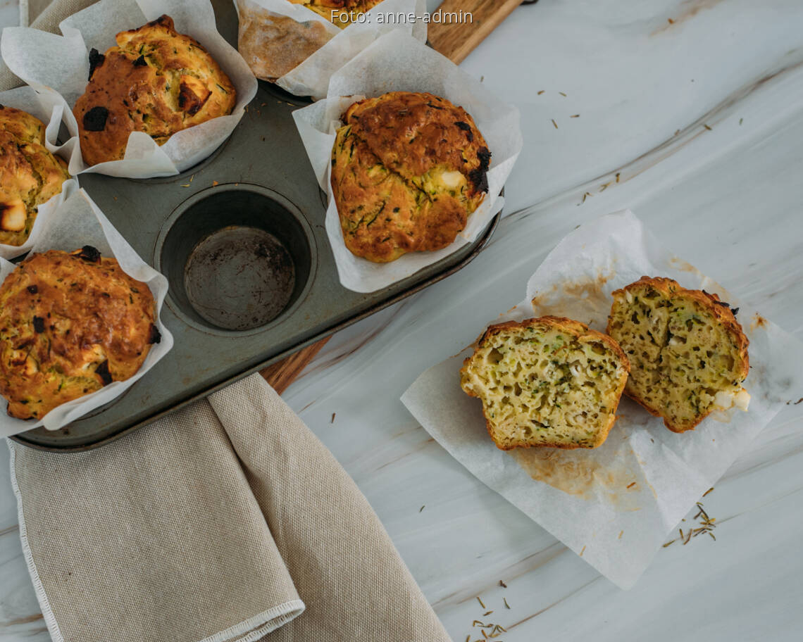 Vegetarisches Rezept: Zucchini-Feta-Muffins 1