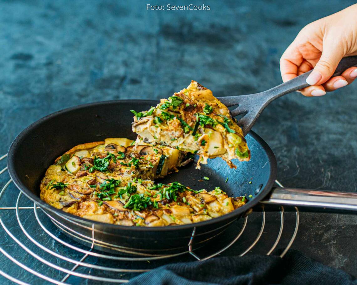 Vegetarisches Rezept: Zucchini-Pilz-Tortilla 1