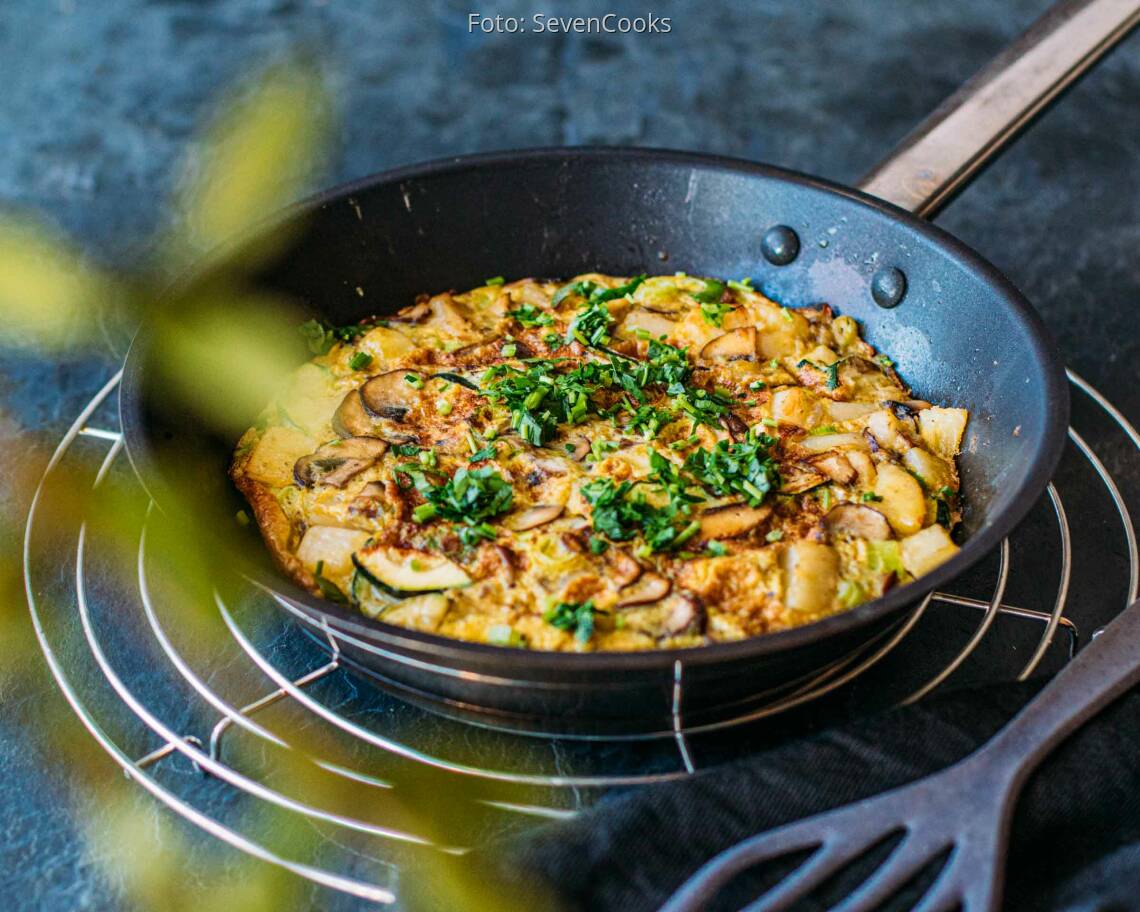 Vegetarisches Rezept: Zucchini-Pilz-Tortilla 2