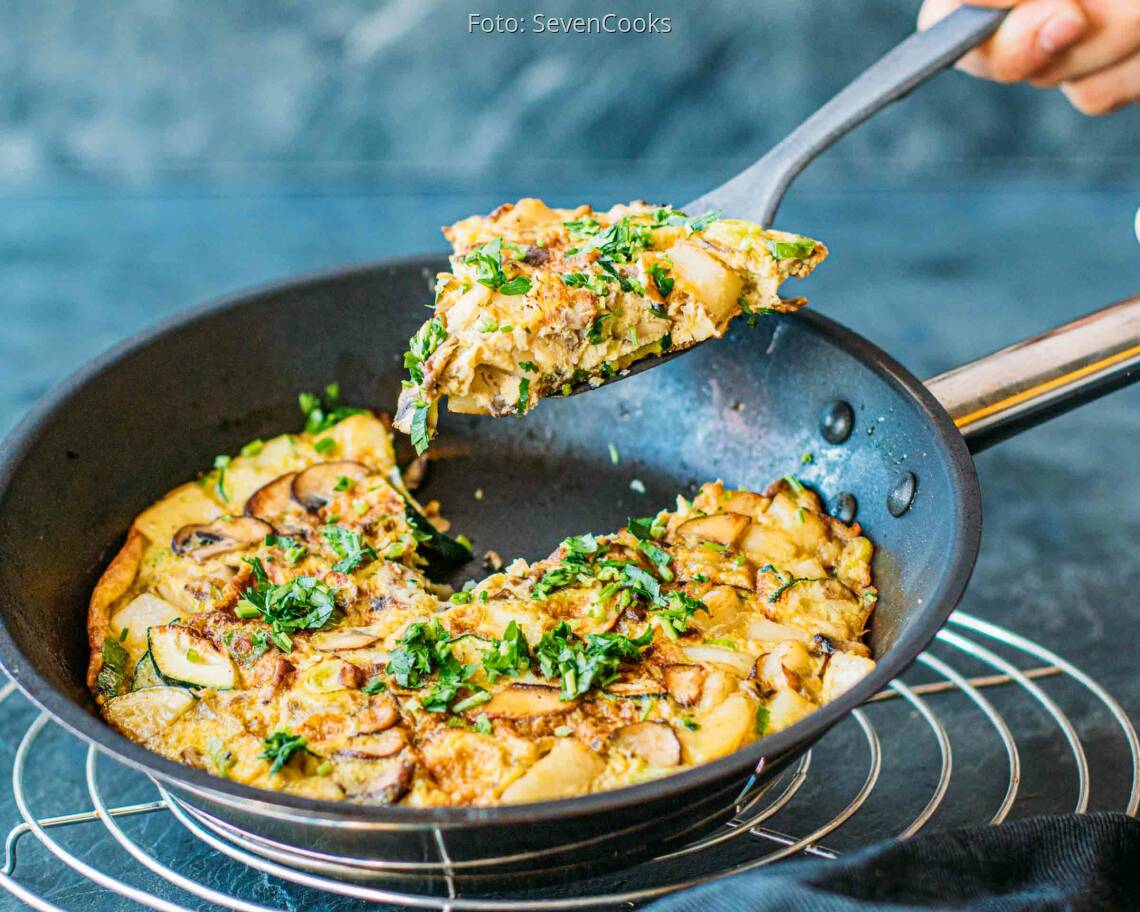 Vegetarisches Rezept: Zucchini-Pilz-Tortilla 3