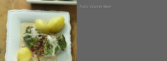 Rezeptbild für "Wirsingrouladen mit Linsen-Mandel-Füllung"