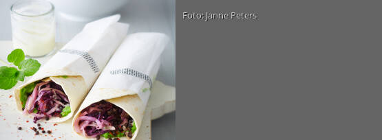 Rezeptbild für "Wraps mit Linsen und Kohl"