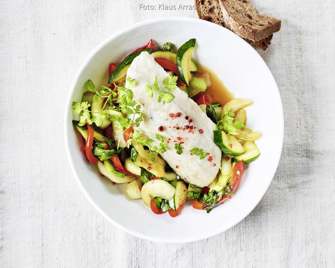 Zander mit Pfannengemüse